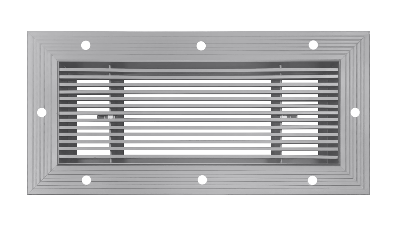 architectural bar linear grille with removeable core and prime coat finish